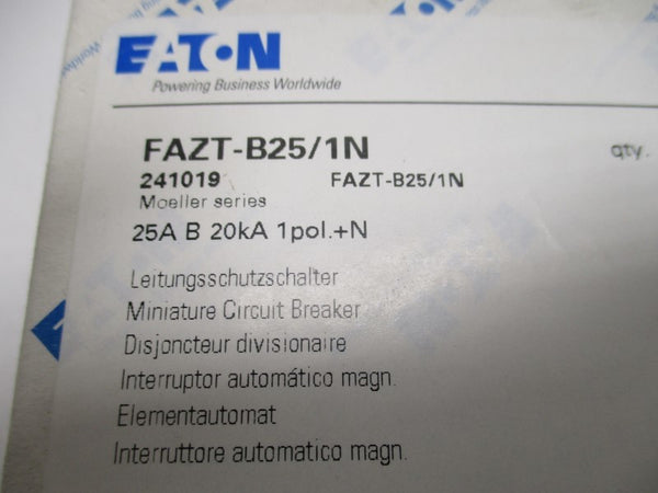 EATON FAZT-B25/1N CIRCUIT BREAKER 25A  NSMP