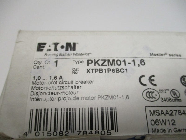 EATON PKZM01-1,6 MOTOR CIRCUIT BREAKER 1-1,6A  NSMP