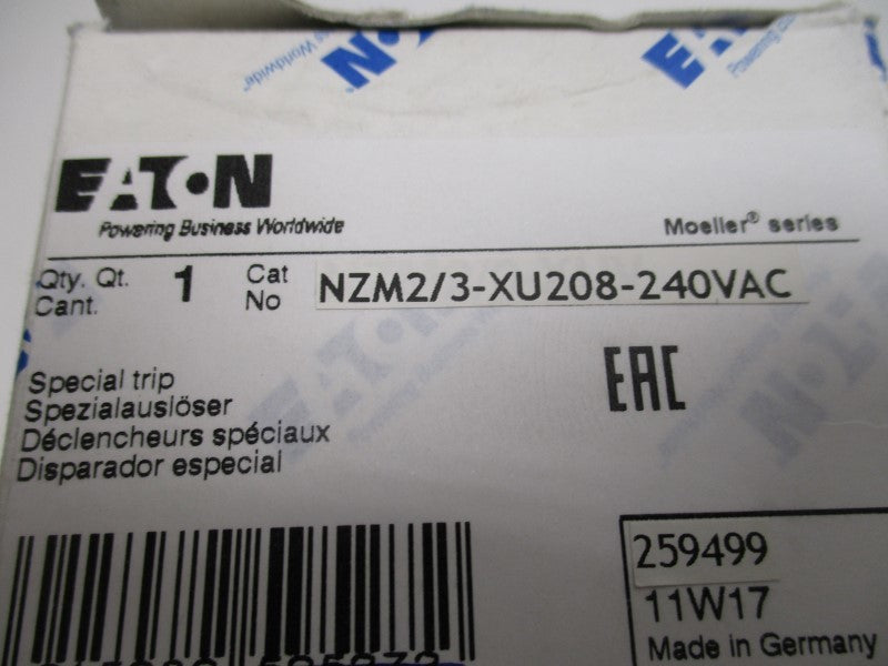 EATON NZM2/3-XU208-240VAC SPECIAL TRIP 208-240VAC  NSMP