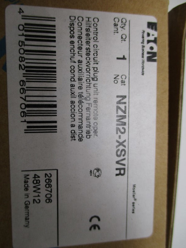 EATON NZM2-XSVR CONTROL CIRCUIT PLUG UNIT REMOTE OPER.  NSMP