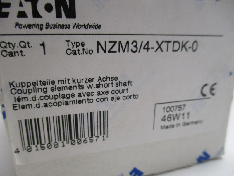 EATON NZM3/4-XTDK-0 COUPLING ELEMENTS W/ SHORT SHAFT  NSMP