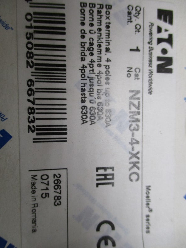 EATON NZM3-4-XKC BOX TERMINAL 4P (MISSING ACCESSORIES)  NSMP