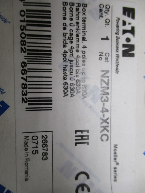 EATON NZM3-4-XKC BOX TERMINAL 4P (MISSING ACCESSORIES)  NSMP