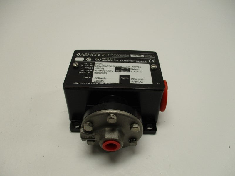 ASHCROFT B424V PRESSURE SWITCH SET AT -13"Hg  NSMP