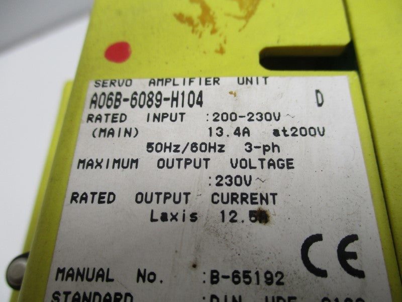 FANUC A06B-6089-H104 SERVO AMPLIFIER UNIT (REPAIRED)  UNMP