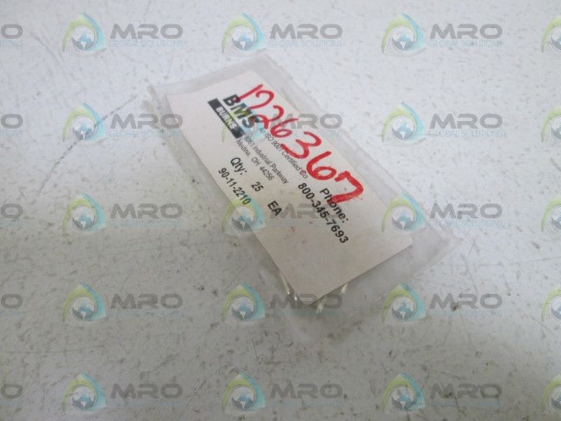LOT OF 25 BMS BURNS 90-11-2210 NSNP IN BAG