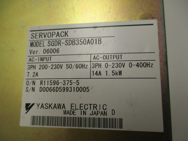 YASKAWA SERVOPARK SGDR-SDB350A01B DRIVE  UNMP
