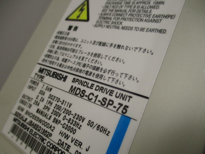 MITSUBISHI MDS-C1-SP-75 SPINDLE DRIVE UNIT  NSMP