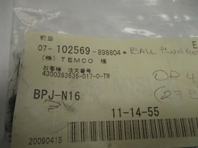MISUMI BPJ-N16 BALL PLUNGER  NSMP