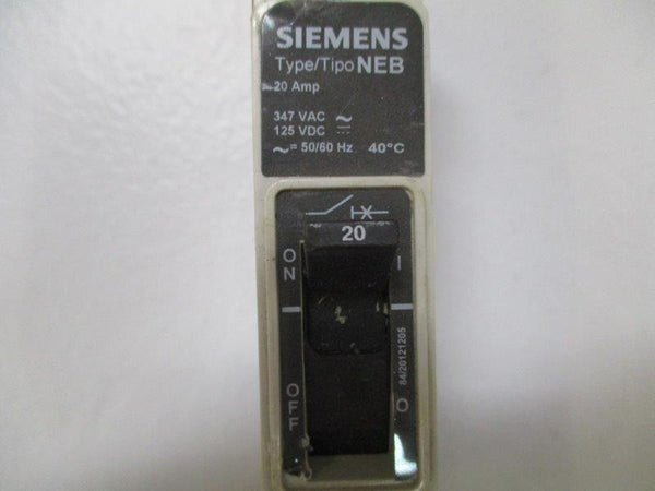 SIEMENS NEB1B020 CIRCUIT BREAKER 20A 347VAC  NSNP