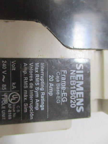 SIEMENS NEB1B020 CIRCUIT BREAKER 20A 347VAC  NSNP