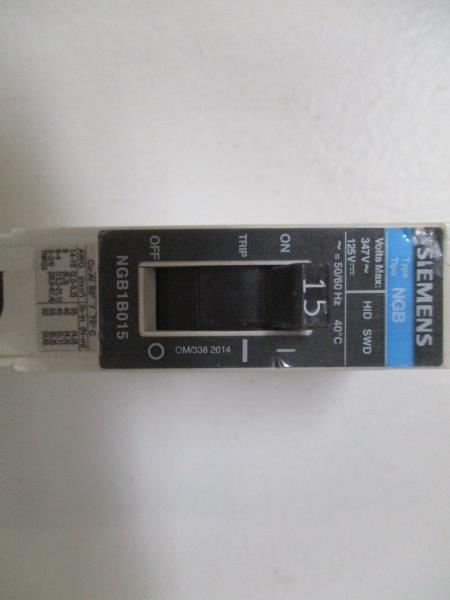 SIEMENS NGB1B015 CIRCUIT BREAKER 15A 347V  UNMP