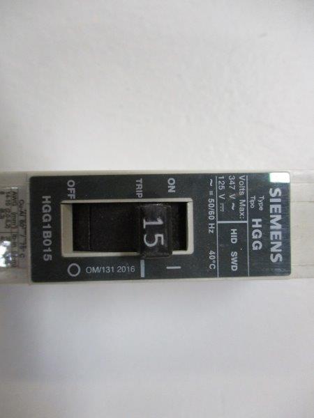 SIEMENS HGG1B015 CIRCUIT BREAKER 15A 347V  UNMP