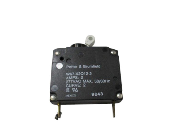POTTER & BRUMFIELD W67-X2Q12-2 CIRCUIT BREAKER 2A 277VAC (AS PICTURED)  UNMP