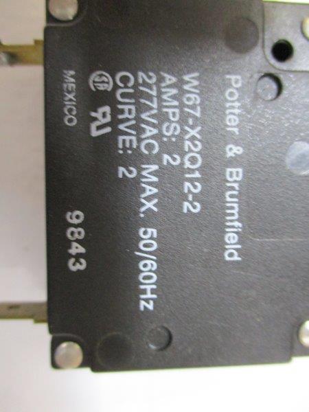 POTTER & BRUMFIELD W67-X2Q12-2 CIRCUIT BREAKER 2A 277VAC (AS PICTURED)  UNMP