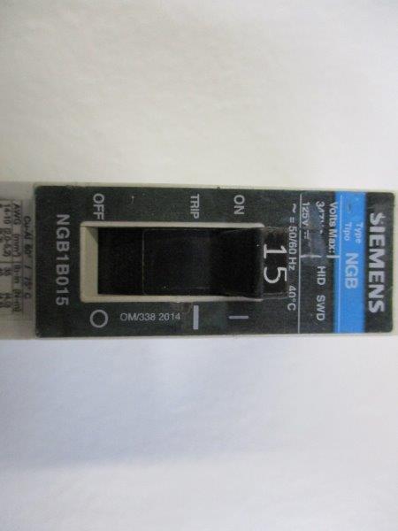SIEMENS NGB1B015 CIRCUIT BREAKER 15A 347V (AS PICTURED)  UNMP