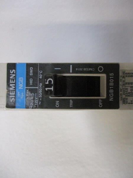 SIEMENS NGB1B025 CIRCUIT BREAKER 15A 347V (AS PICTURED)  UNMP