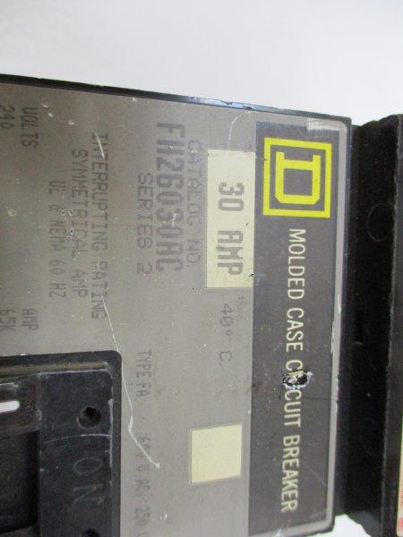 SQUARE D FH26030AC CIRCUIT BREAKER 30A 240V  UNMP