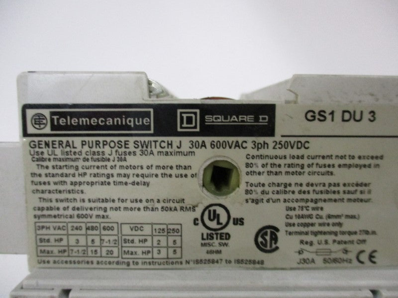 TELEMECANIQUE GS1DU3 (AS PICTURED)  UNMP