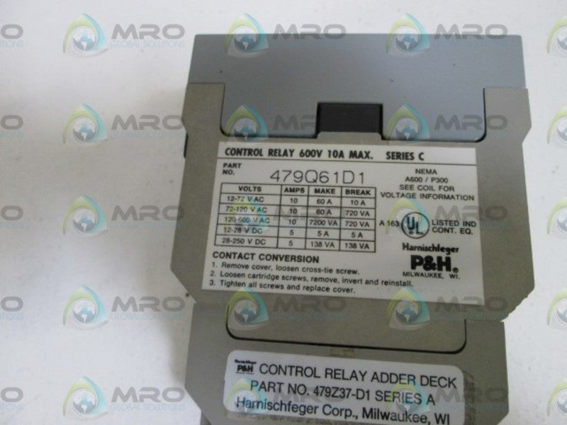 HARNISCHFEGER P&H CONTROL RELAY 479Q61D1 NSNP