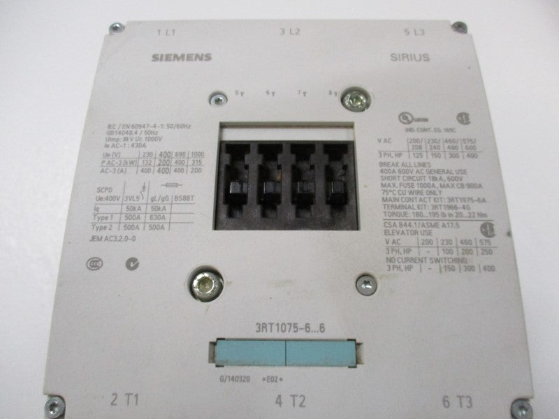 SIEMENS 3RT1075-6AF36 230V (AS PICTURED)  NSNP