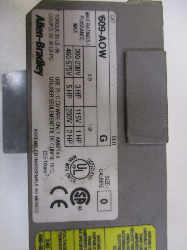 INDUSTRIAL SPARE PART 609-AOW STARTER SER. G (AS IS)  UNMP