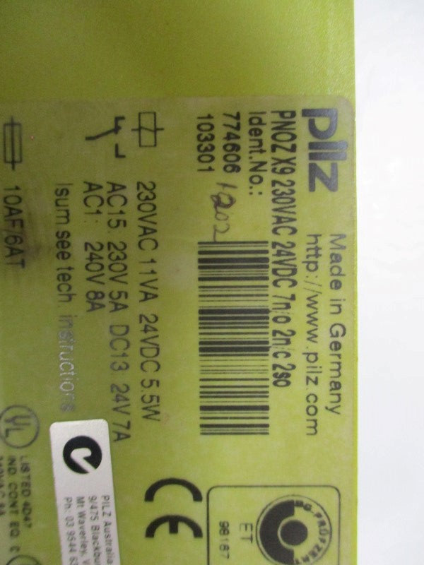 PILZ PNOZX9-230VAC-24VDC-7N/O-2N/C-2S0 UNMP