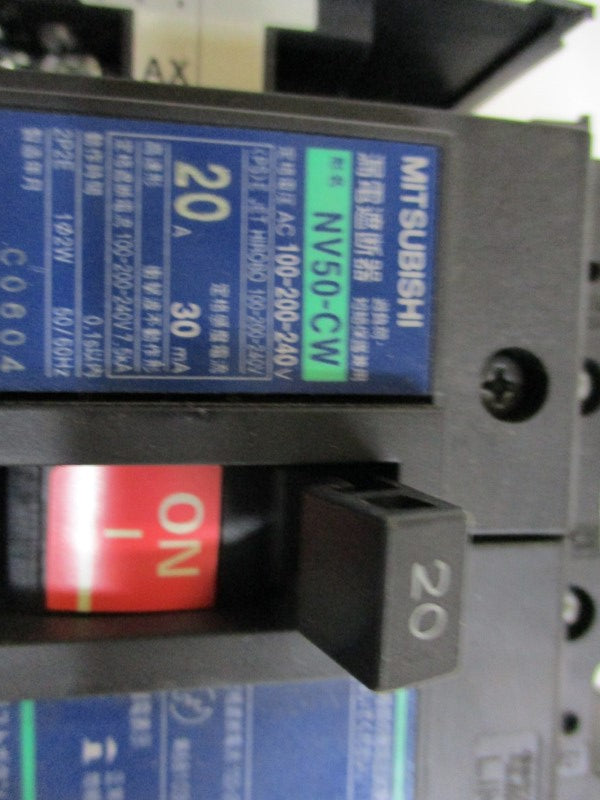 MITSUBISHI NV50-CW CIRCUIT BRAEKER 20A 100-200-240V  NSNP