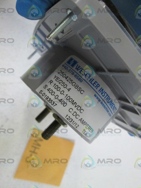 WESCHLER PANEL METER 400-0-400 250425GBSC YE/250-4 NSMP