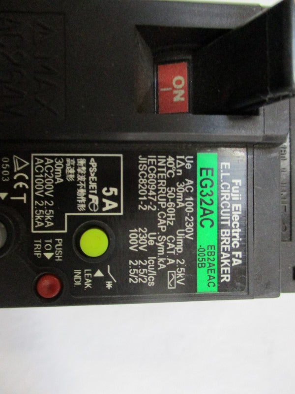 FUJI ELECTRIC EG32AC EB2AEAC-005B CIRCUIT BREAKER 5A 100/200VAC  NSNP