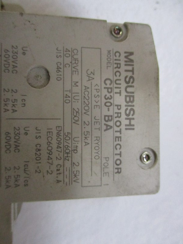 MITSUBISHI CP30-BA CIRCUIT BREAKER 3A 220VAC  UNMP