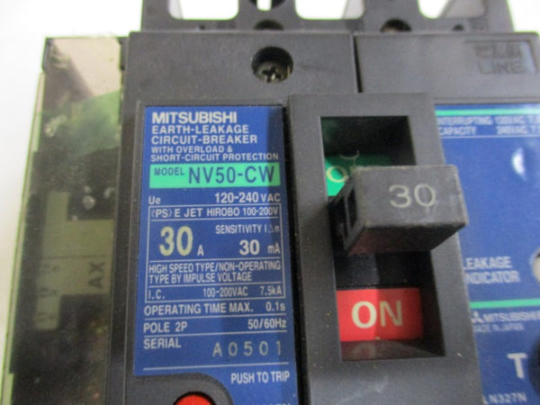 MITSUBISHI NV50-CW CIRCUIT BREAKER 30A 120-240VAC  NSNP
