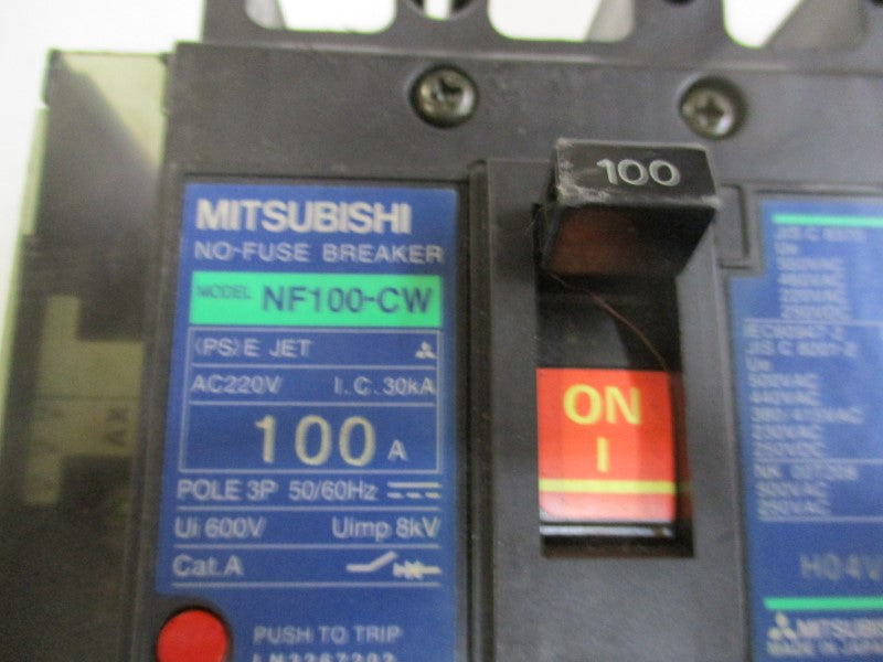 MITSUBISHI NF100-CW CIRCUIT BREAKER 100A 220VAC  NSNP