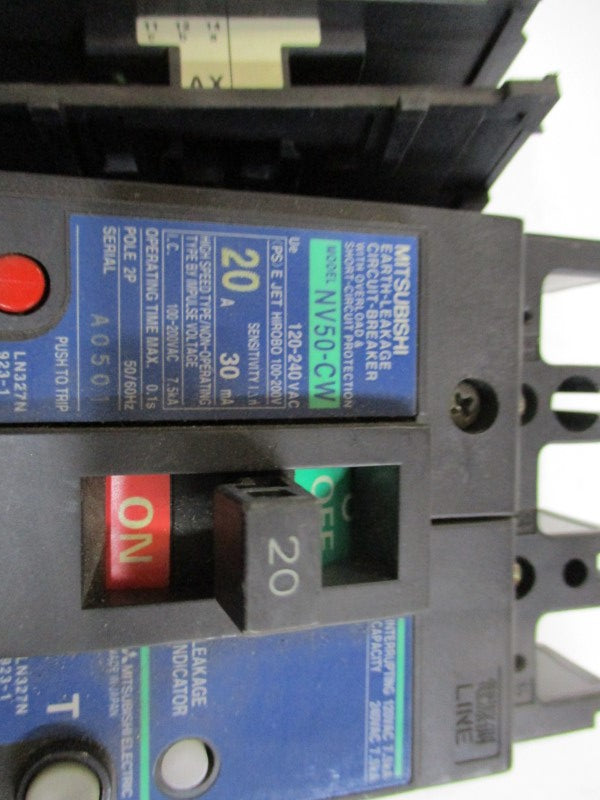 MITSUBISHI NV50-CW CIRCUIT BREAKER 20A 120-240VAC  UNMP