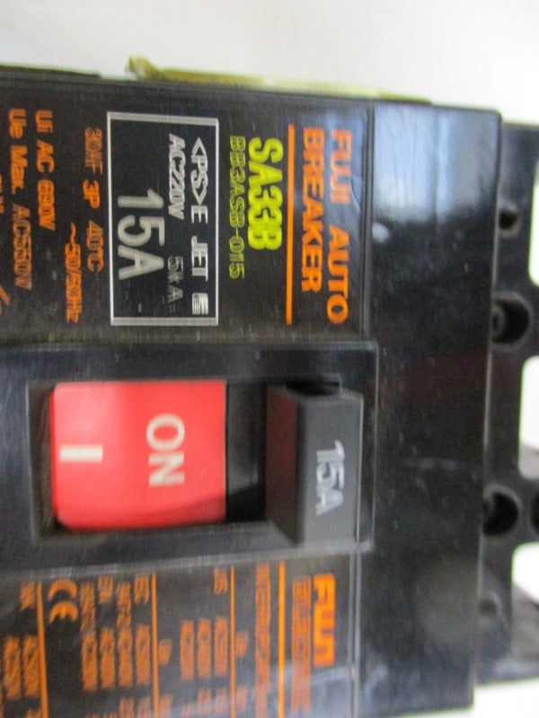 FUJI ELECTRIC SA33B BB3ASB-015 CIRCUIT BREAKER 15A 220VAC  UNMP