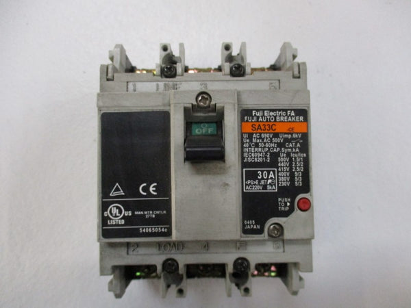 FUJI ELECTRIC SA33C-CE CIRCUIT BREAKER 30A 220VAC  UNMP
