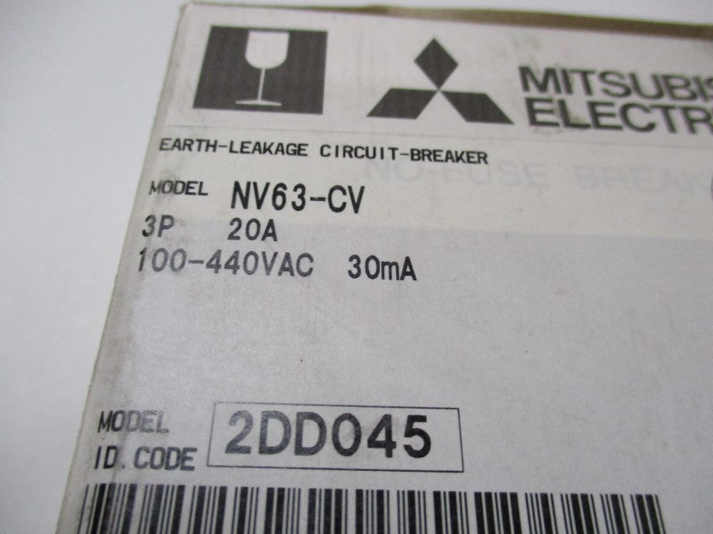 MITSUBISHI NV63-CV CIRCUIT BREAKER 20A 100-440VAC  NSMP