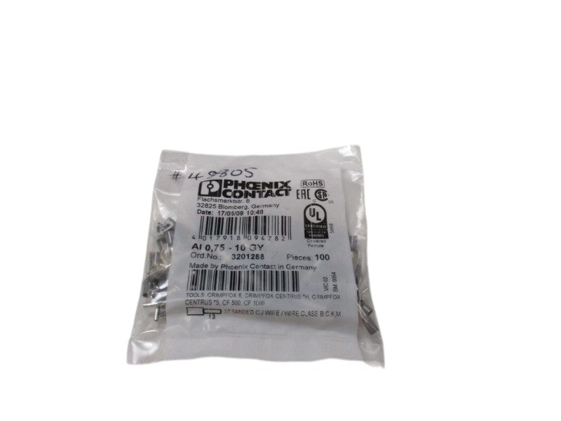 PHOENIX CONTACT AI0,75-10GY (PKG OF 100)  NSMP