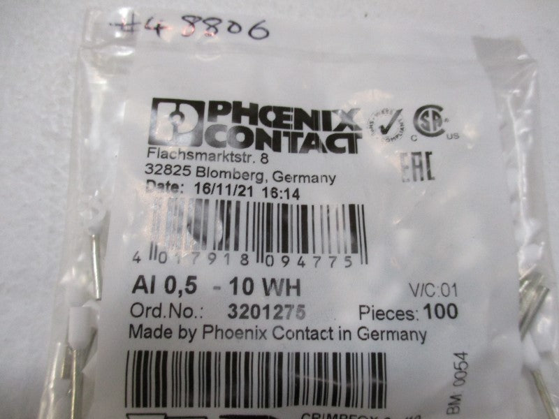 PHOENIX CONTACT AI0,5-10WH (PKG OF 100)  NSMP