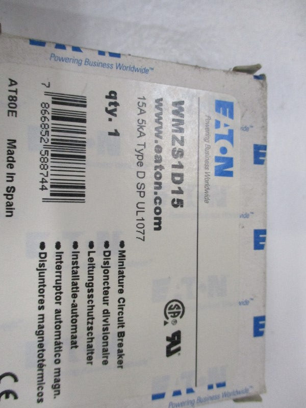 EATON WMZS1D15 CIRCUIT BREAKER 15A 230/400V NSMP