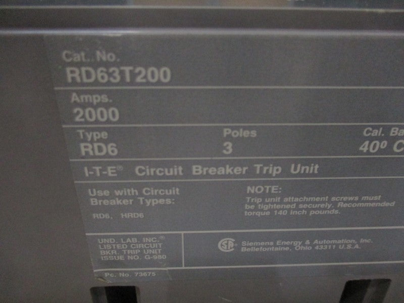 SIEMENS RD63T200 NSMP