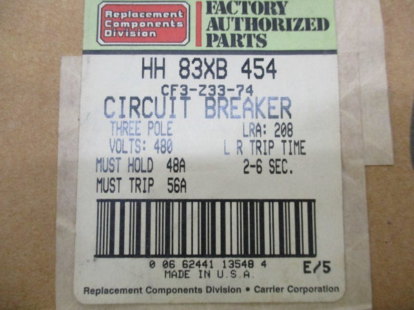 HEINMANN CFR-Z3374 HH83XB454 CIRCUIT BREAKER 48A 480V NSMP