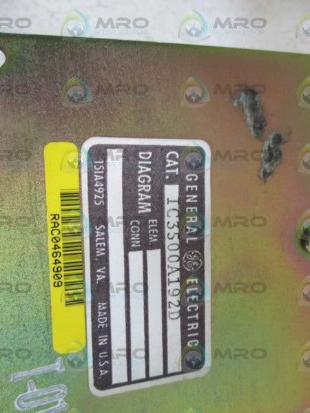 GENERAL ELECTRIC CIRCUIT BOARD ASSEMBLY IC3500A192D UNMP