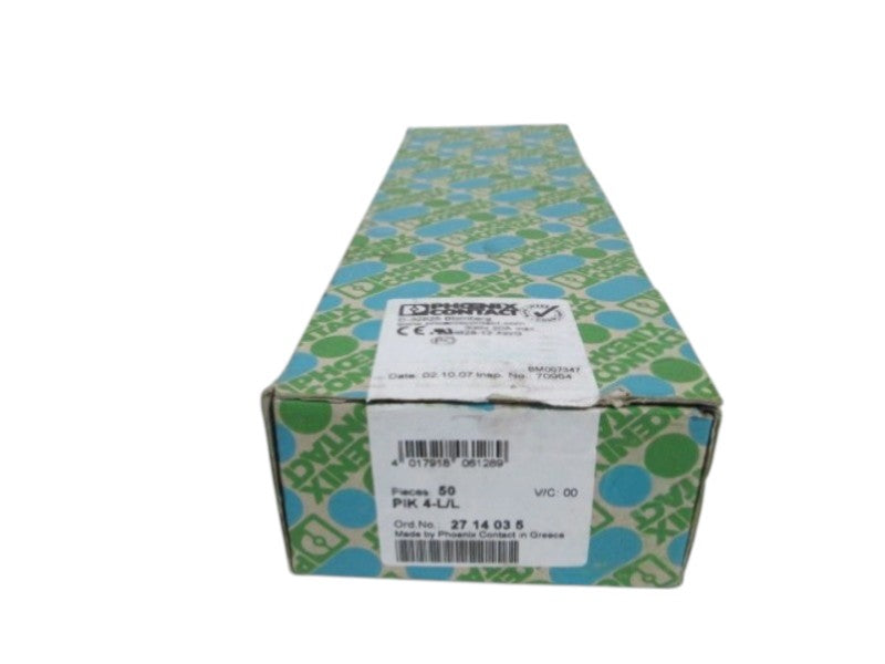 LOT OF 50 PHOENIX CONTACT TERMINAL BLOCK PIK 4-L/L NSMP
