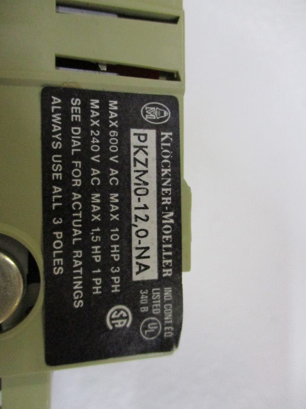 KLOCKNER MOELLER PKZM0-12,0-NA 600VAC 10-12A UNMP