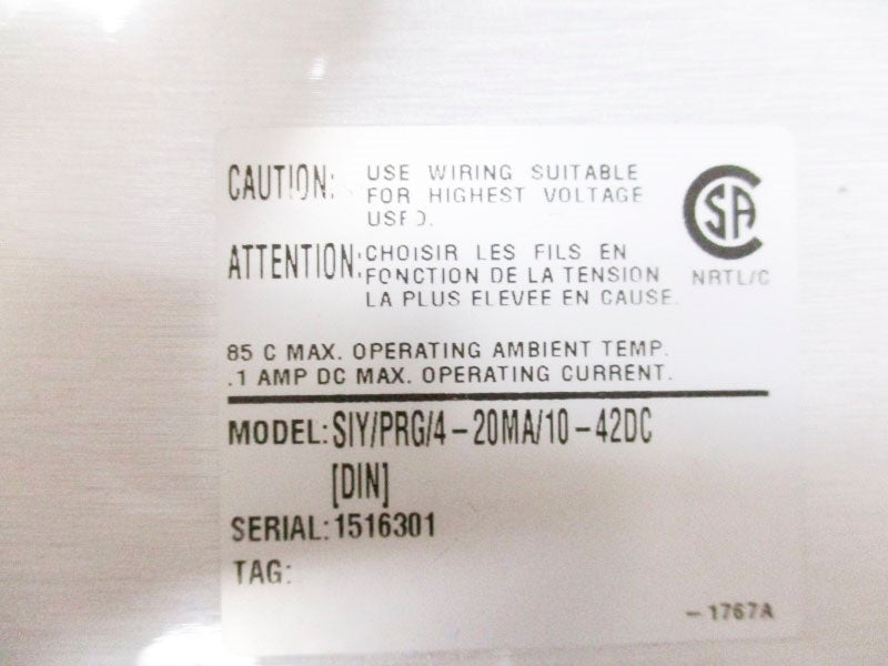 MOORE INDUSTRIES SIY/PRG/4-20MA/10-42DC[DIN] NSNP
