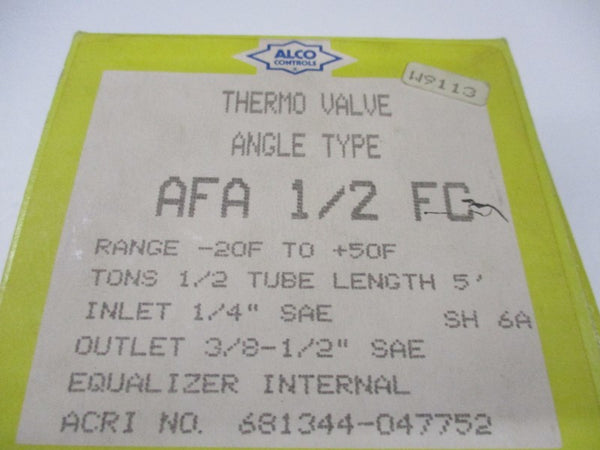 ALCO CONTROLS AFA1/2FC NSMP