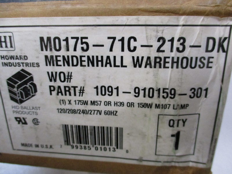 HOWARD INDUSTRIES M0175-71C-213-DK NSMP