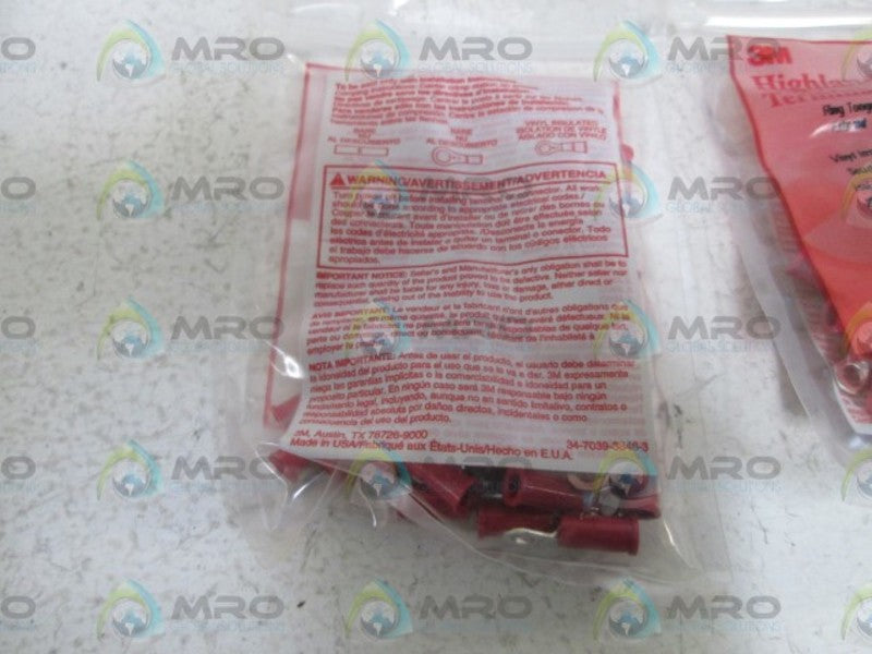 LOT OF 500 HIGHLAND TERMINAL RING RV18-6L (RED)NSMP