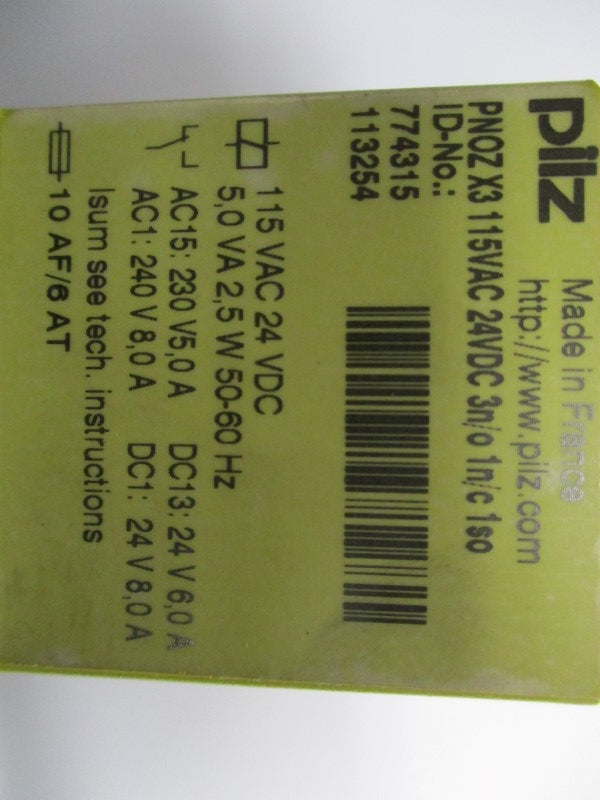 PILZ PNOZ-X3-115VAC-24VDC-3N/O-1N/C-1SO NSNP